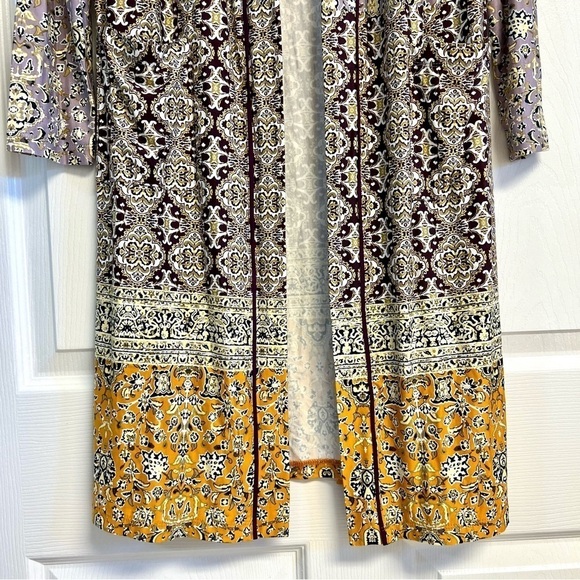 LOGO Longline Duster Patchwork boho cardigan kimono Jacket women’s size XS - Picture 3 of 12